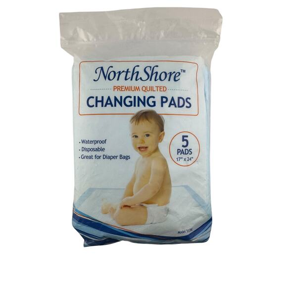 North Shore Premium Quilted Changing Pads 17" x 24" pack of 5 Pads - Picture 1 of 2